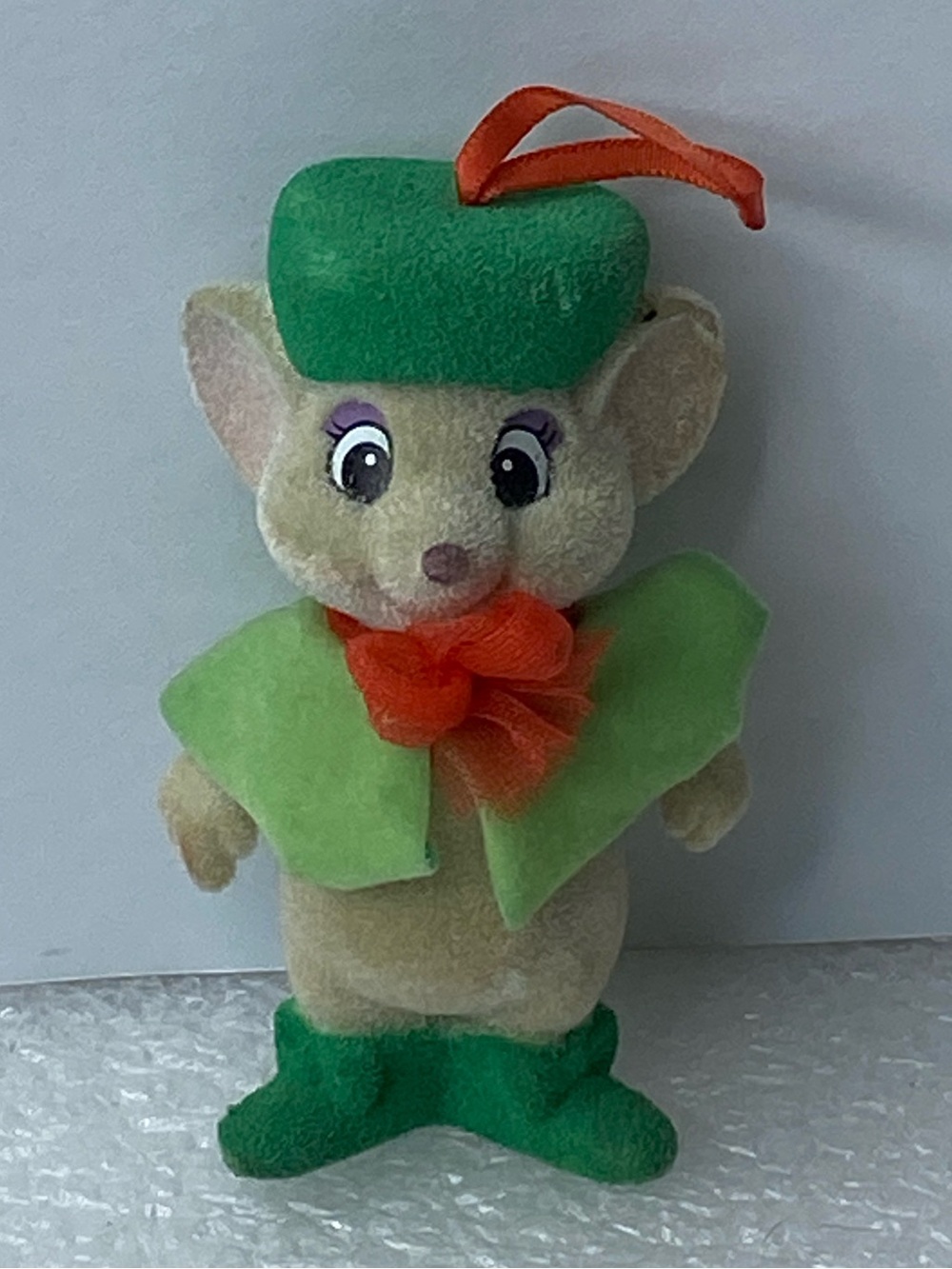 Vintage 1990 Disney's Rescuers Miss Bianca
Mouse Flocked Christmas Ornament